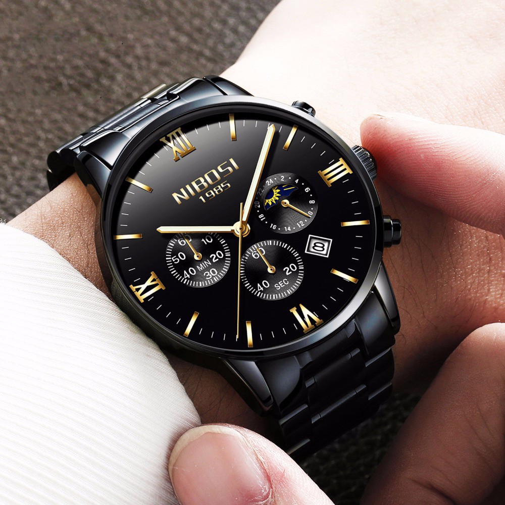 Đồng Hồ Nam NIBOSI 2325 dây thép đúc chạy 6 kim tặng pin | BigBuy360 - bigbuy360.vn