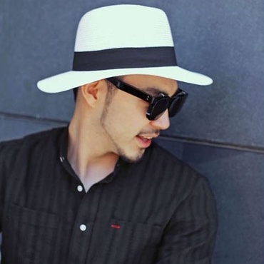 Mũ cói phớt nam - Fedora Black - vành rộng nơ đen