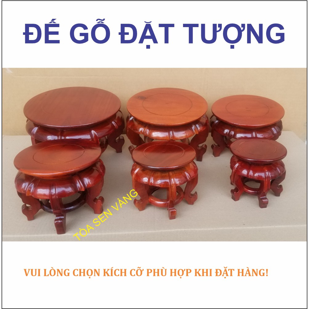 Đôn gỗ 5 chân cỡ lớn - Đế gỗ kê tượng, đế gỗ mặt tròn có nhiều kích thước