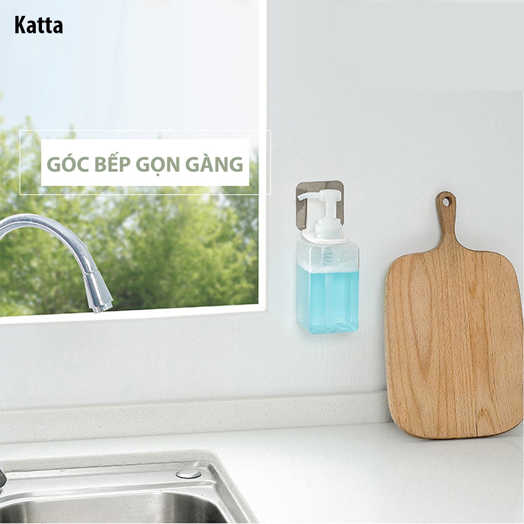 Móc dán tường treo bình rửa tay, sữa tắm, dầu gội có vòi xịt siêu dính - Katta - PK150