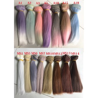 Tóc giả 15cm cho búp bê- màu mới