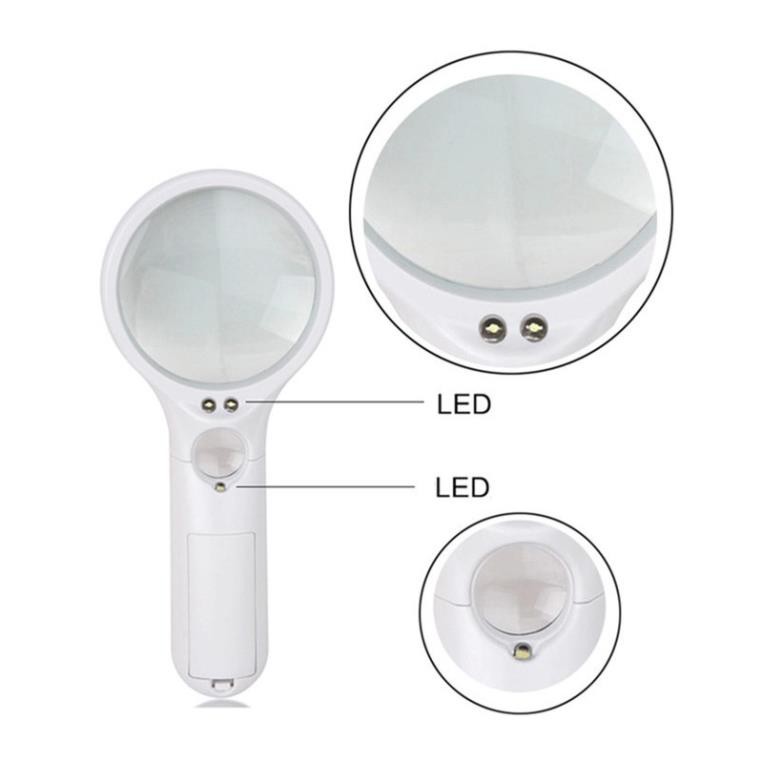 Kính lúp có 2 đèn LED trợ sáng và lúp nhỏ phiên bản 9099