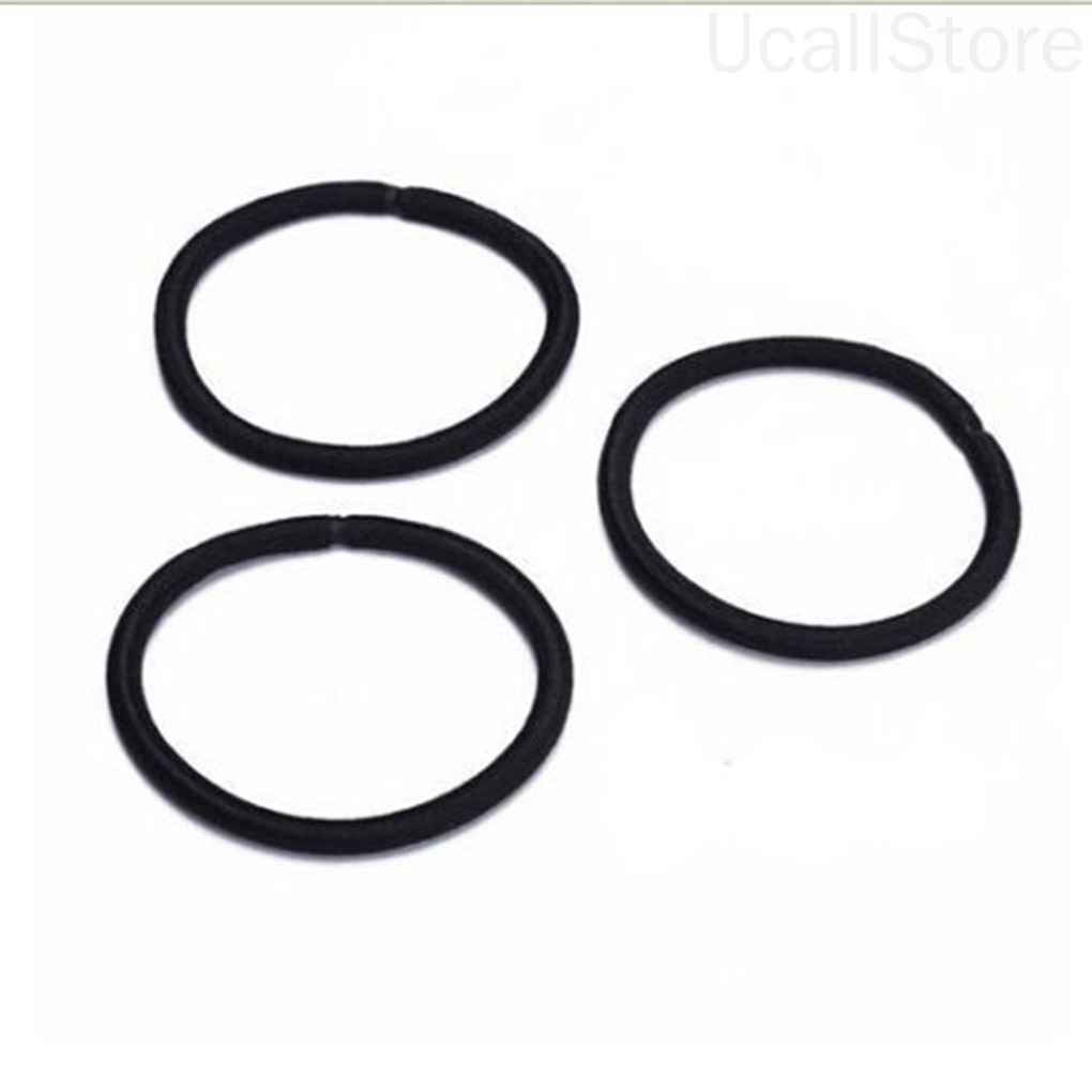 Bộ 12 dây thun cột bằng nylon màu đen tạo kiểu tóc đuôi ngựa cho nữ