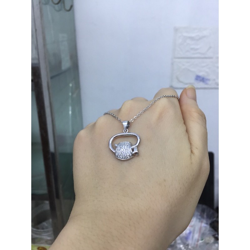 Dây chuyền mặt cây đinh bạc thật phủ vàng trắng xi kim hàng nét nmj