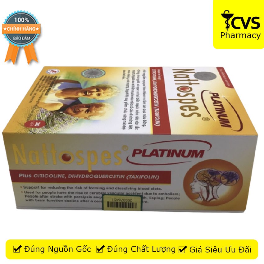 Nattospes Platinum hỗ trợ làm tan cục máu đông hộp 30 viên - Cvspharmacy
