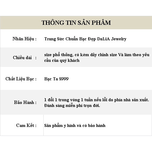 Lắc tay - lắc chân nữ bạc ta DaLiA Jewelry hình chuông mèo