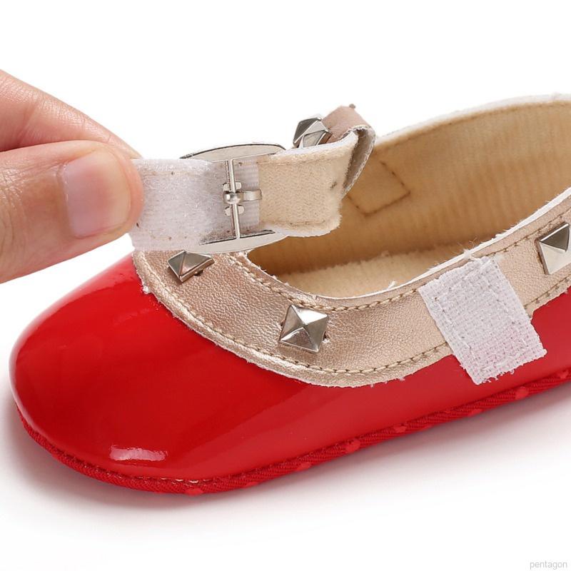 Giày tập đi da PU đế mềm chống trượt dễ thương dành cho bé gái