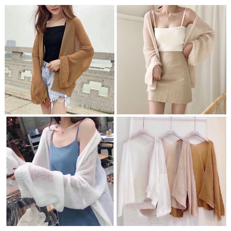 HOT! ÁO KHOÁC CARDIGAN, Áo choàng len, áo khoác len nữ mỏng hàng len quảng châu đẹp