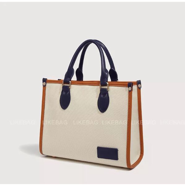 Túi đeo chéo LIKEBAG đeo vai, cầm tay phối màu vải canvas 224ST6689 - LIBAGI