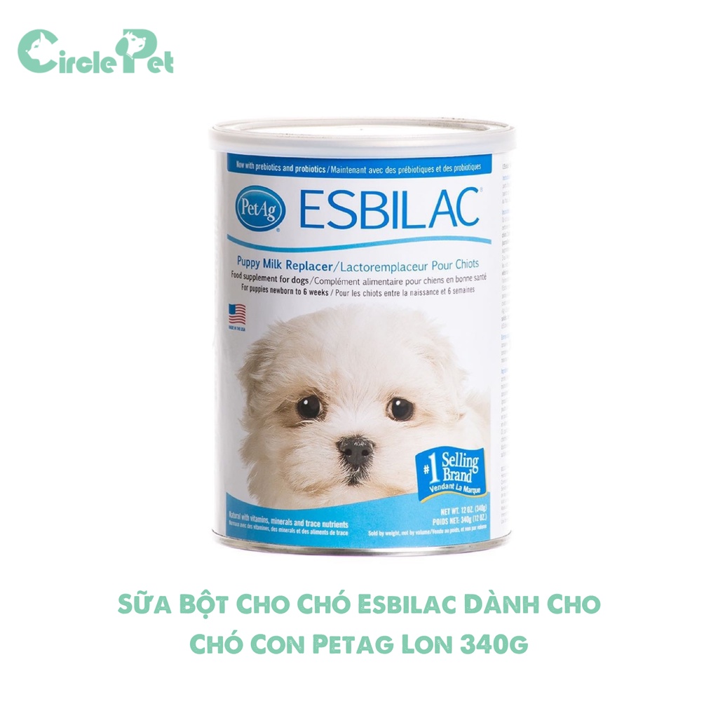 Sữa Bột Cho Chó Esbilac Bổ Dưỡng Thơm Ngon Dành Cho Chó Con Petag Lon 340g  - Circle Pet