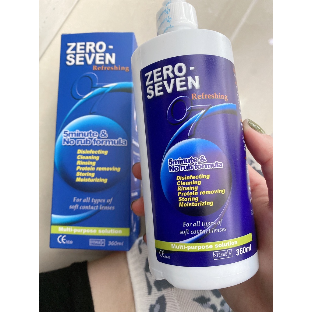 Nước ngâm lens Zero Seven Hàn Quốc dung dịch rửa kính áp tròng - Hera Lens