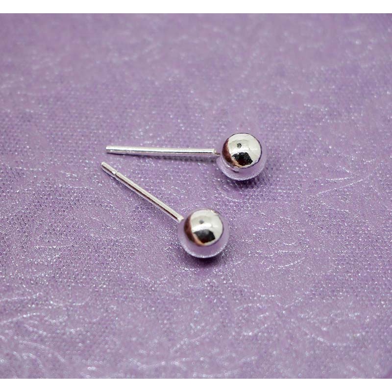 Cặp Khuyên Tai Mini Bằng Bạc 925 Đơn Giản Thời Trang Nhiều Kích Thước Tùy Chọn