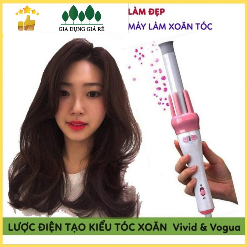 💖Hàng Loại A💖 Máy Uốn Tóc, Lược Điện Làm Xoăn Tóc 360 Độ Vivid & Vogua Chuyên Nghiệp, Giúp Tạo Được Những Kiểu Như Ý