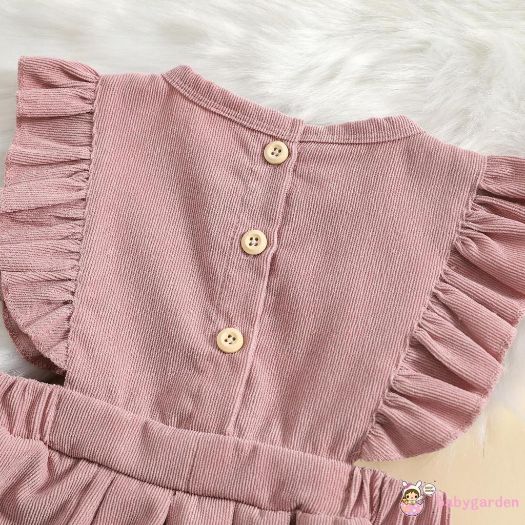 Đầm Nhung Chữ A Màu Trơn Cổ Thuyền Không Tay Phối Túi Thời Trang Cho Bé Gái 6 Tháng - 4 Tuổi