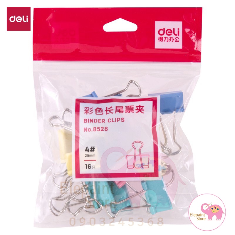 Kẹp bướm 25mm Deli 8528 (túi 16 chiếc)