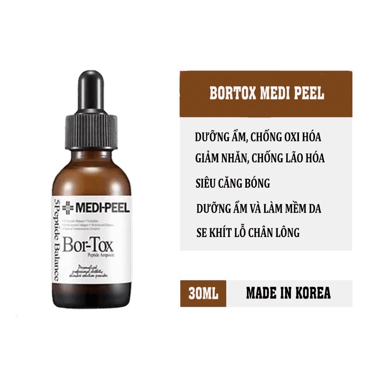 Serum Căng Bóng Trắng Da Bor tox Medi Peel Se Khít lỗ chân lông