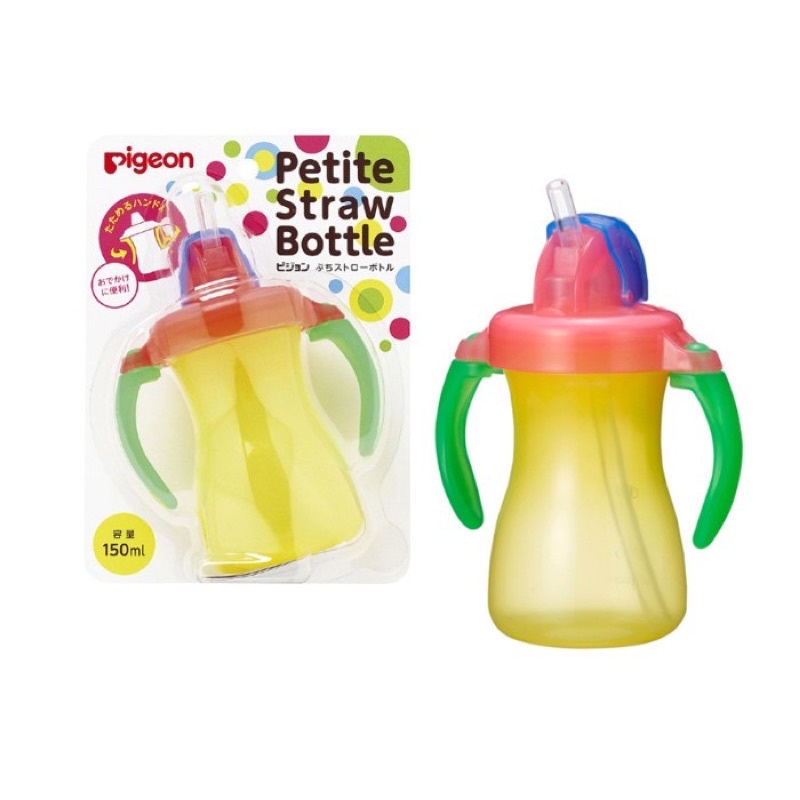 [Hàng Nhập Khẩu] Bình tập uống Chính Hãng Pigeon 150ml Pettie Straw Bottle