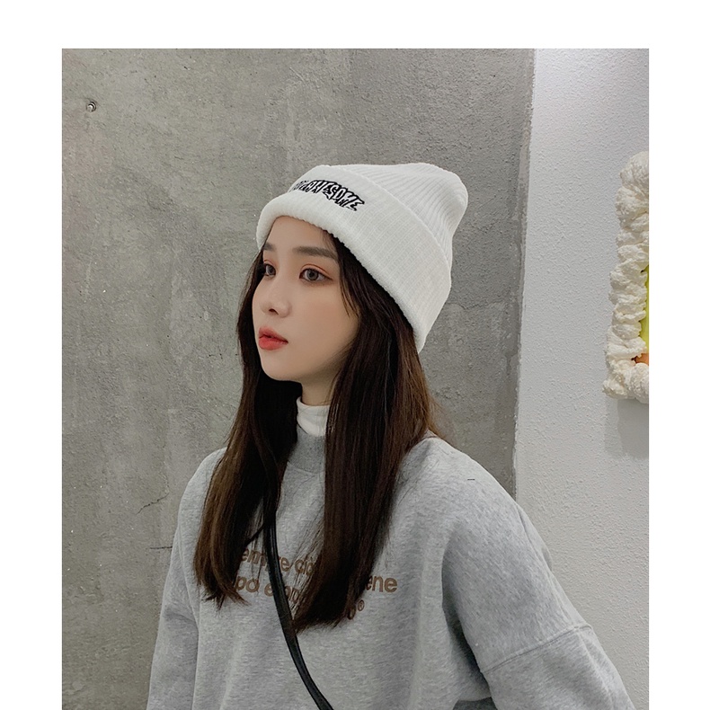 Mũ len nam nữ trùm đầu nón mùa đông đẹp phong cách Hàn Quốc form unisex Fuckingansome - NL08