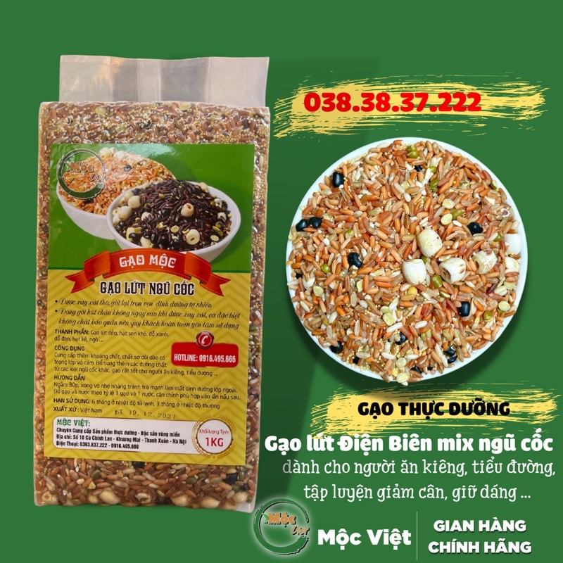 Gạo lứt dẻo Điện Biên mix ngũ cốc chính hãng Mộc Việt