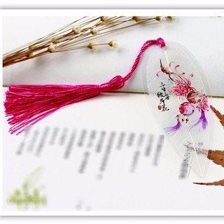 Bookmark gân lá ép mỏng tua rua