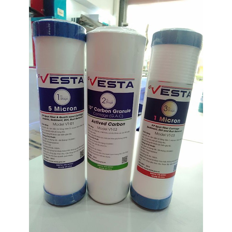 Lõi Lọc cao cấp Vesta, chính hãng nguyên bộ 3 lõi lọc. | BigBuy360 - bigbuy360.vn