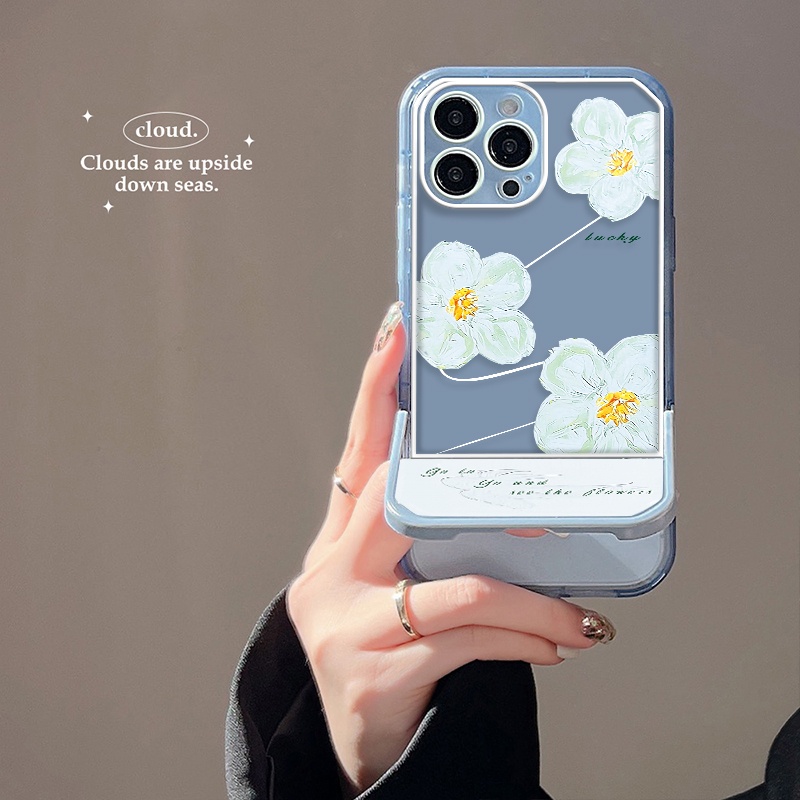 Ốp Điện Thoại Tpu Silicon Mềm Chống Sốc Hình Hoa Màu Trắng Trong Suốt IPhone 11 12 13 Pro MAX XR X XS MAX 6 6S 7 8 Plus
