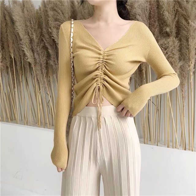 Áo len nữ thun gân đủ màu