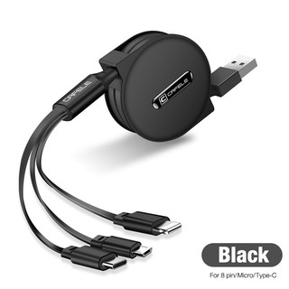 Cafele Cáp Sạc Dây Rút 3 Trong 1 Cổng Micro USB / Type-C