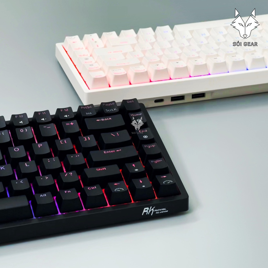 ✤┇Bàn phím cơ không dây Royal Kludge RK84 HOTSWAP, Led RGB, Type C, Bluetooth 5.0, Wireless 2.4G, Đen/Trắng