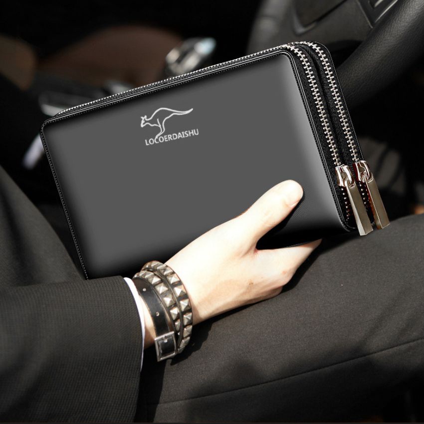 Ví Nam Cầm Tay Cao Cấp Nhiều Ngăn Phong Cách Châu Âu Da Simily Ép Nhiệt Không Bong Tróc Da