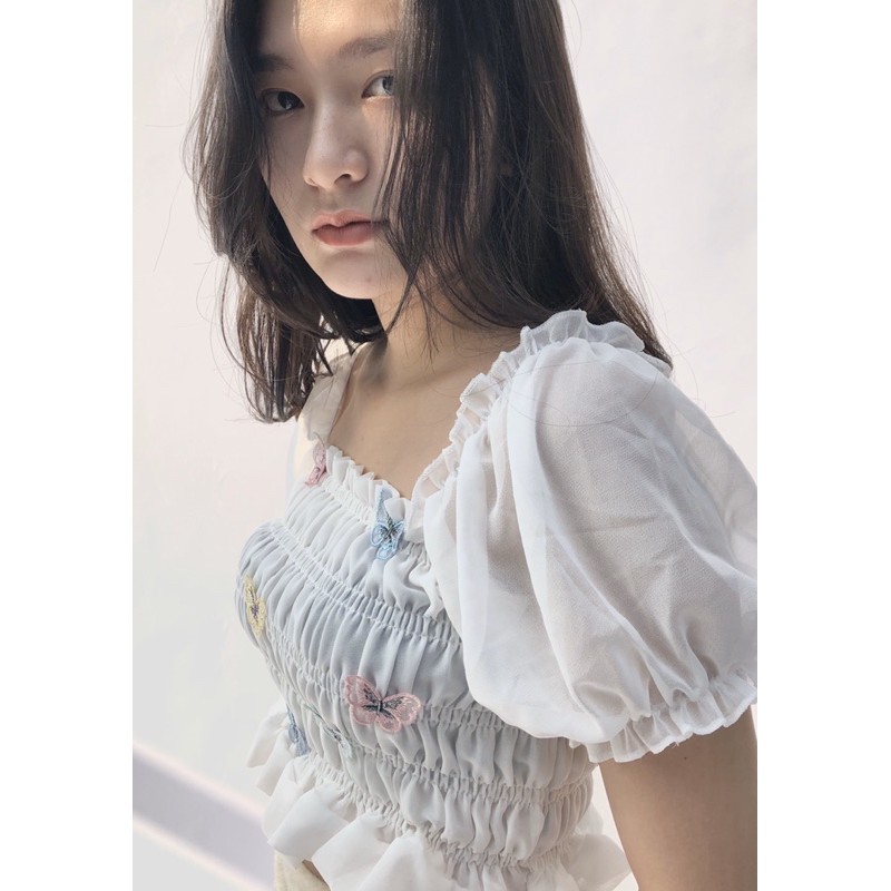 ÁO KIỂU ĐÍNH HOẠ TIẾT BƯỚM | BigBuy360 - bigbuy360.vn