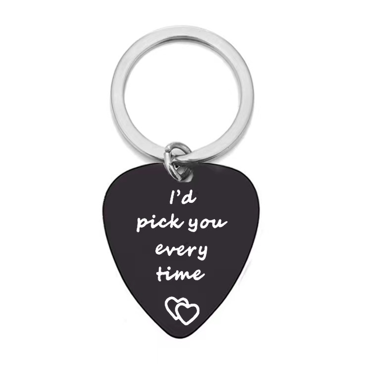 Móc Khóa Inox Hình Cây Gảy Đàn Guitar Làm Quà Tặng Cho Bạn Trai/Cặp Đôi