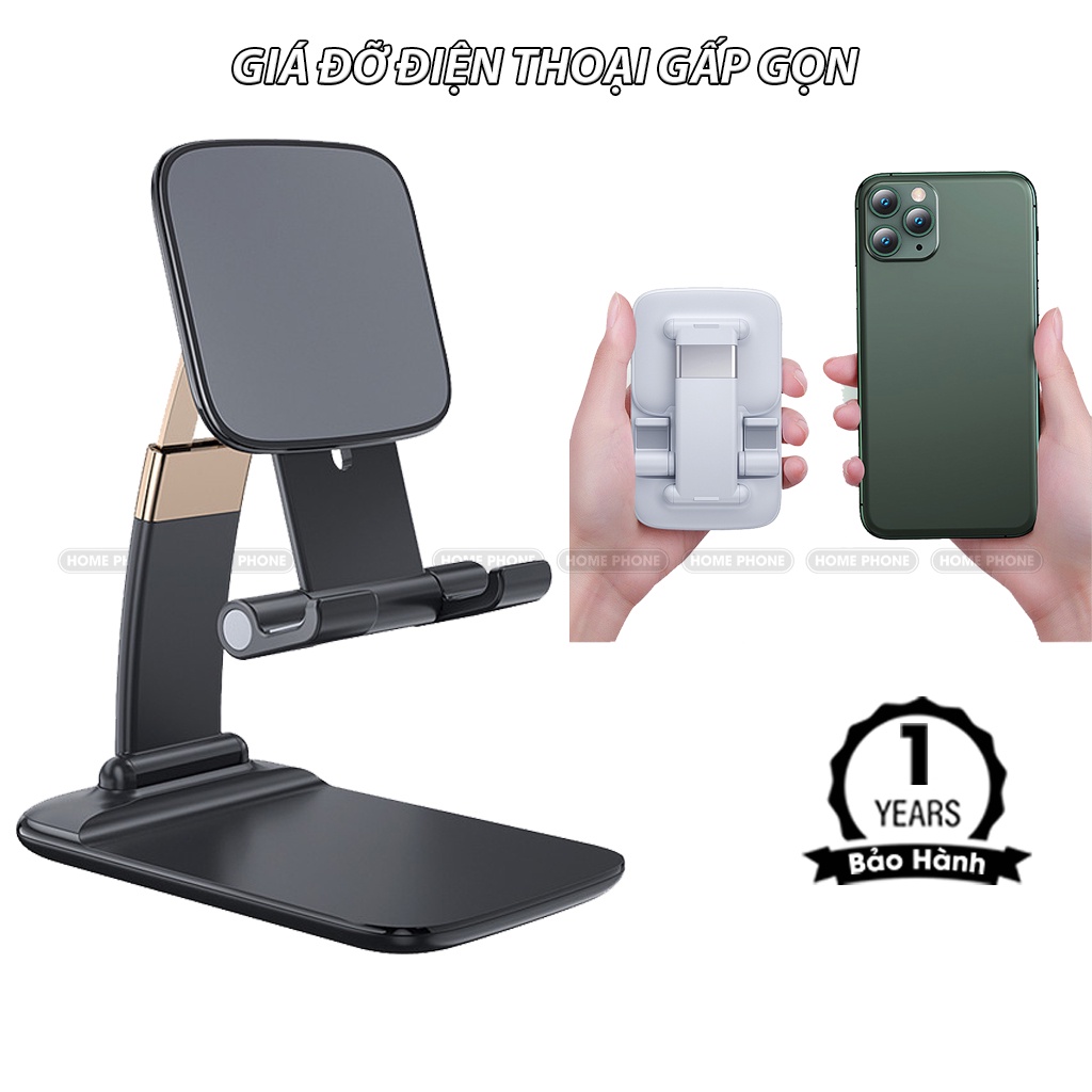 Giá đỡ điện thoại/iPad để bàn gấp gọn đa năng dùng cho iPhone/Samsung/OPPO/XIAOMI