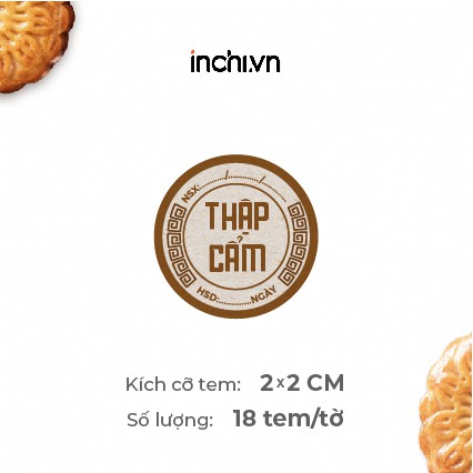 Tem Decal Tròn  Nhân Bánh Trung Thu Có Sẵn  Size 12Tem/ Tờ - 13 Nhân &Tem Nhân Tự Viết