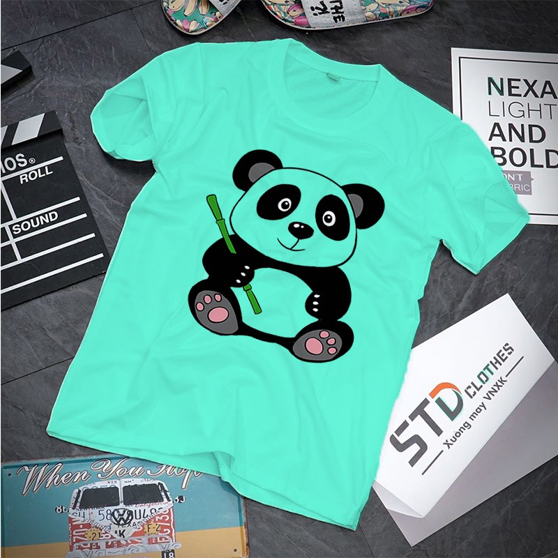 Áo thun Unisex hình gấu trúc với hai vành mắt đen dễ thương