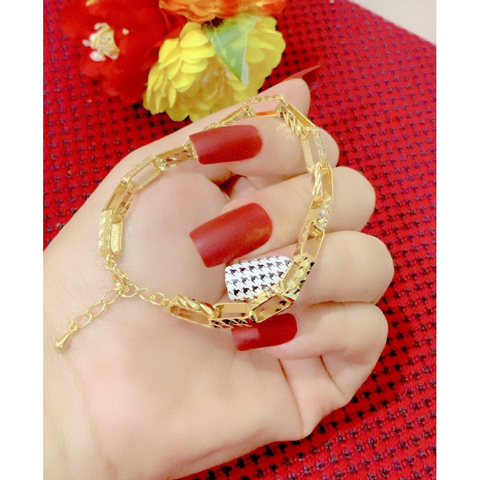 Lắc tay nữ mạ vàng đốt vuông 050RQC0705 - Bao hoàn trả, bao đổi hàng trong 07 ngày