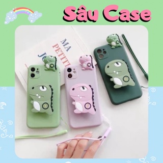 [ẢNH THẬT] Ốp iphone gương khủng long thú leo kèm dây / Ốp lưng điện thoại kèm gương cho iphone