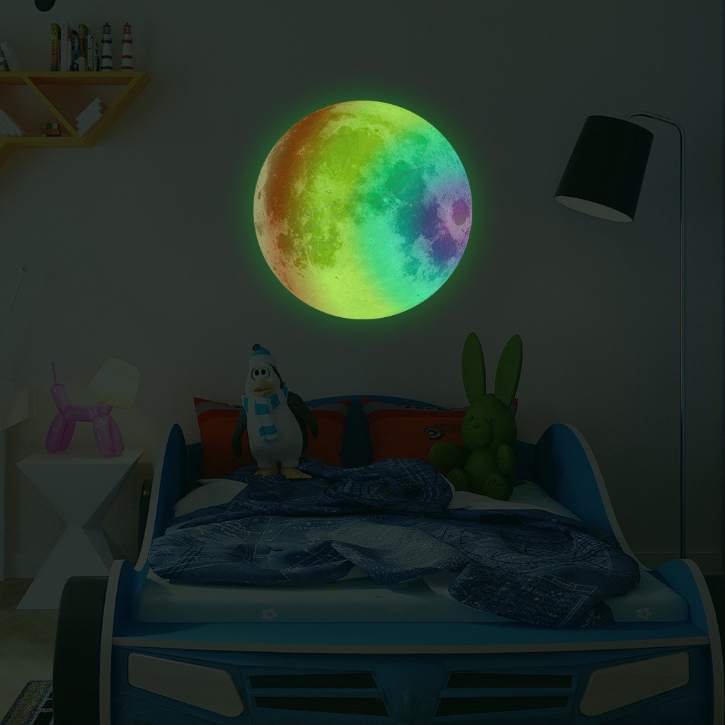 Dạ quang mặt trăng dán tường [HOT] siêu sáng trong đêm (30 x 30 cm) AmyShop