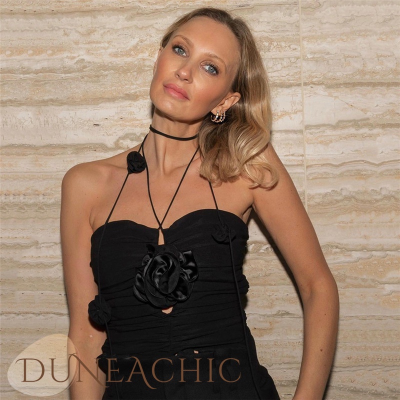 DUNEA Áo Ống Đan Dây Màu Sắc Trơn Quyến Rũ Cho Nữ DUNEA67