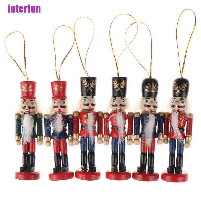 1 Đồ Chơi Trang Trí Giáng Sinh Hình Chú Lính Nutcracker 10cm Bằng Gỗ