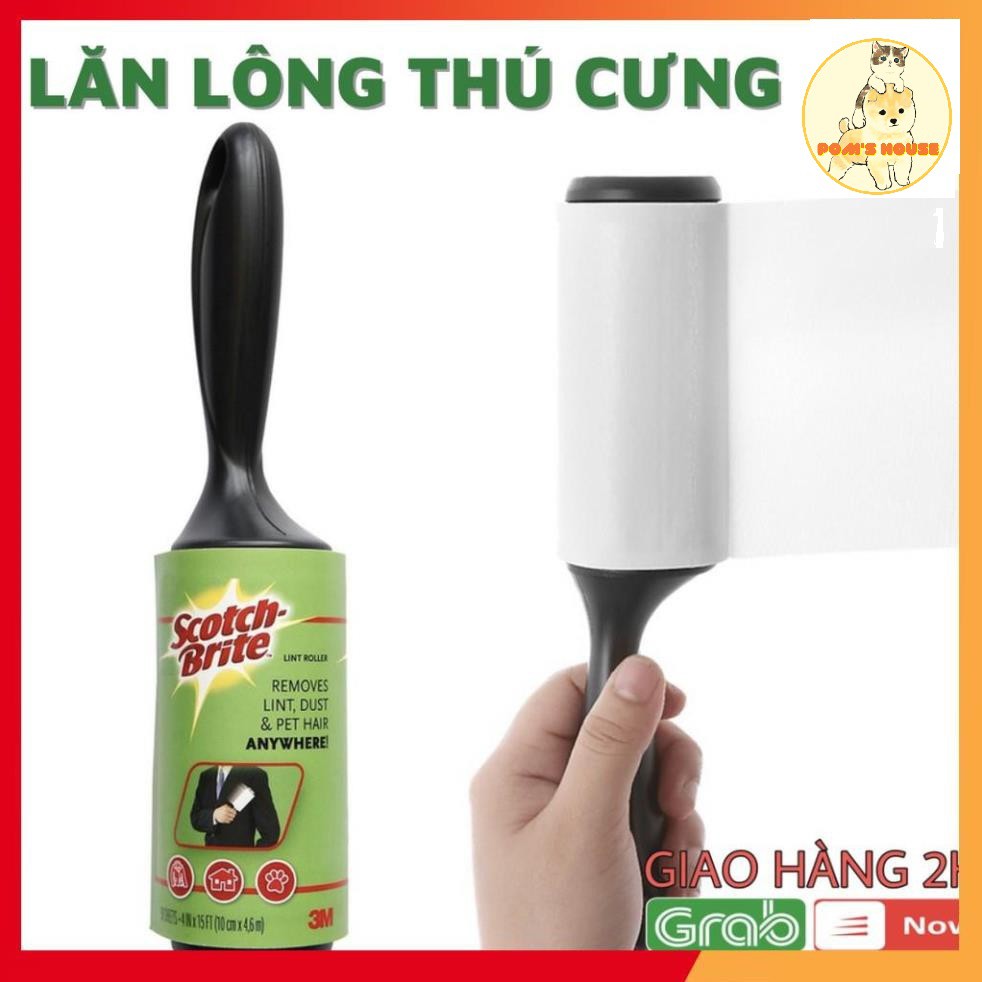 ⚡FREESHIP⚡ Lăn bụi quần áo 3M scotch brite cây lăn lông chó mèo, đồ dùng thú cưng POM'S HOUSE