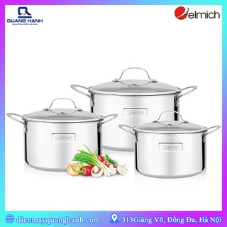 Bộ nồi inox cao cấp 3 chiếc elmich tri-max el-3741