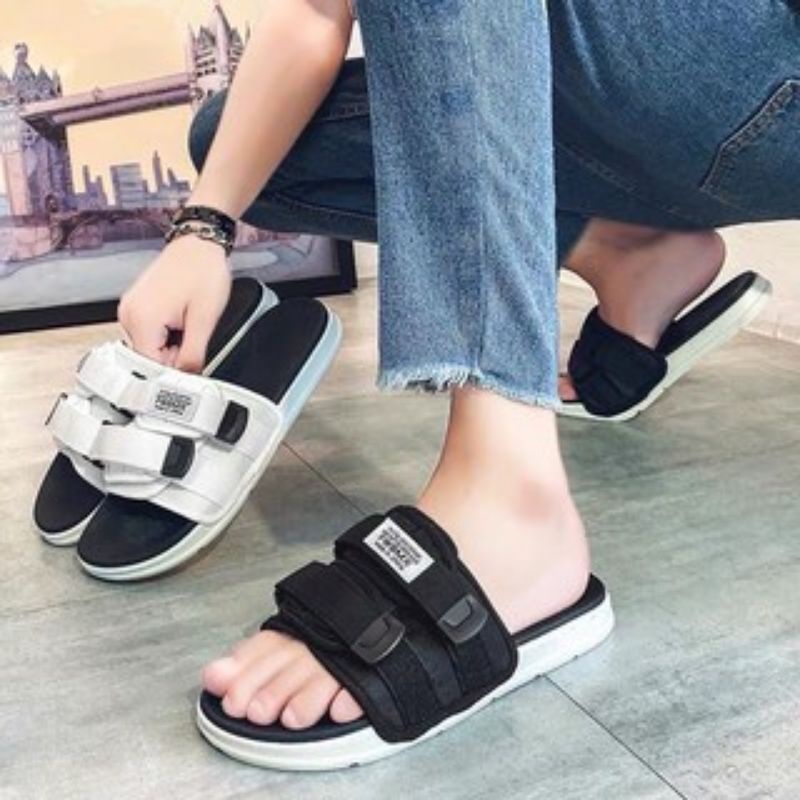 Dép quai ngang nam nữ unisex inviti Fashion quai dán mới