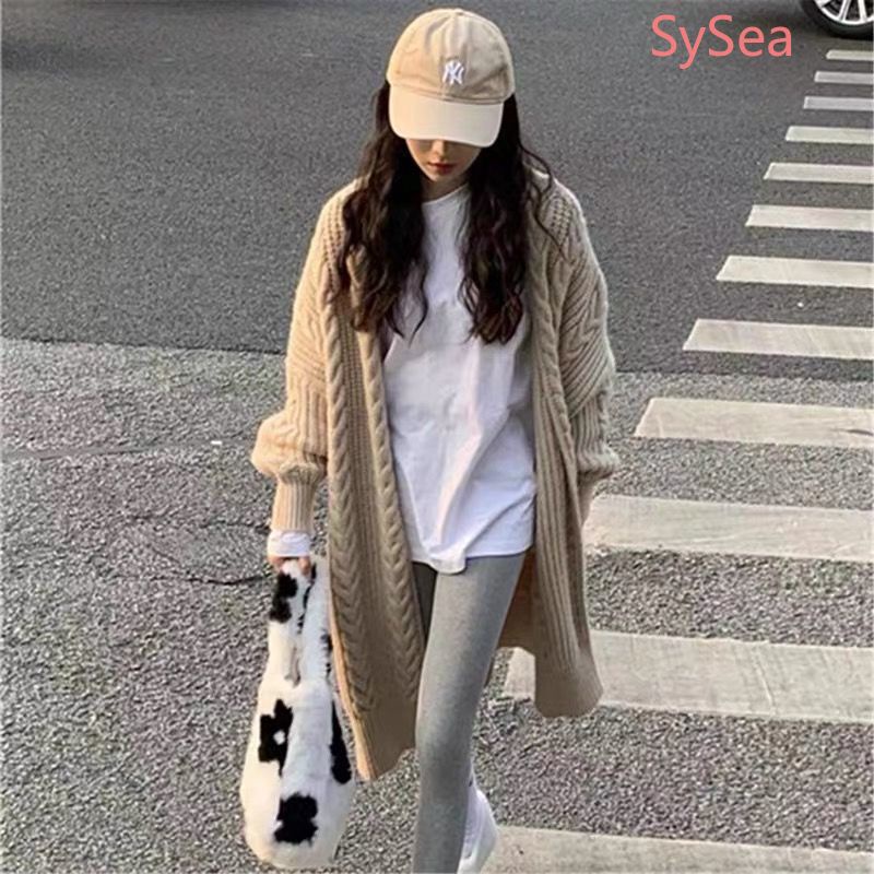 Áo khoác Cardigan dệt kim tay dài plus size thời trang mùa đông cho phái nữ