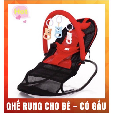 Ghế rung nhún Cao cấp tặng KÈM ĐỒ CHƠI VÀ GỐI cho bé - HÌNH ẢNH THẬT