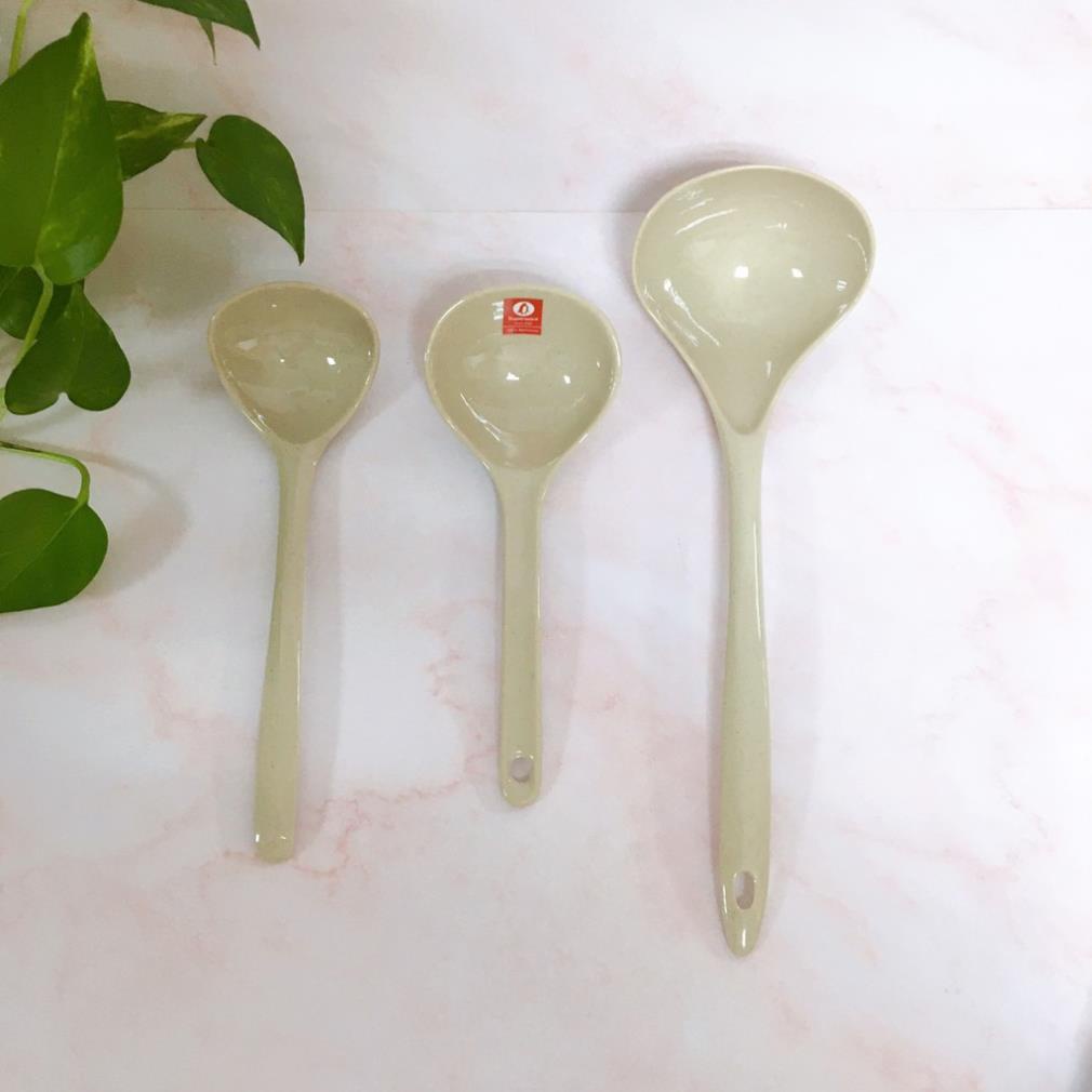 (HÀNG ĐẸP) Muôi Cơm Muôi Canh Nhựa Phíp 100% Melamine Nâu Đá - Stone