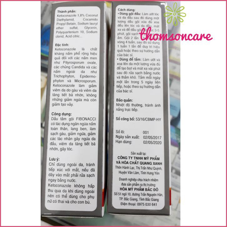 Dầu gội ngăn ngừa gầu Fibonacci chai 100ml - sạch gàu, hết ngứa từ ketoconazole | BigBuy360 - bigbuy360.vn