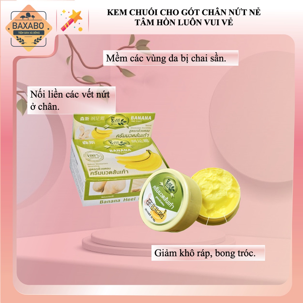 CAO CHUỐI THÁI LAN CHO CÁC VÙNG DA BỊ NỨT NẺ - KEM CHUỐI THÁI LAN CHO GÓT CHÂN BỊ NỨT NẺ CHAI SẦN 30GR - HÀNG CHÍNH HÃNG