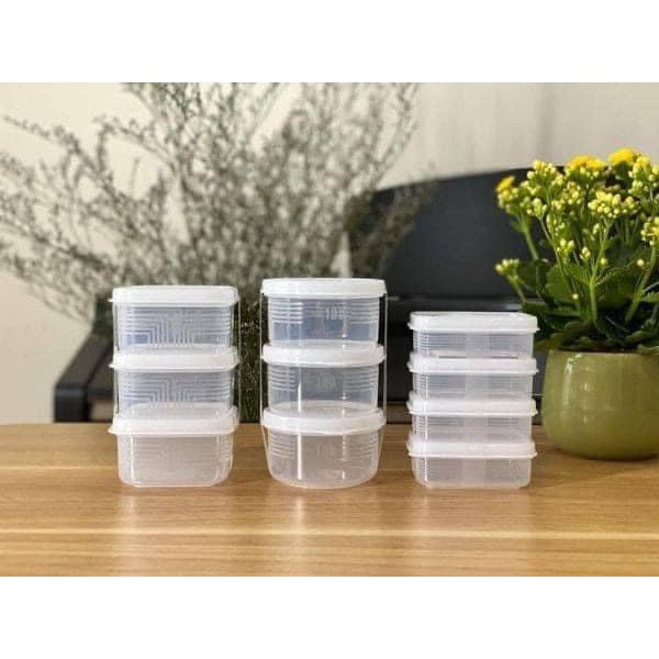 Set 4 hộp nhựa nhí nắp dẻo Nakaya Nhật 100ml