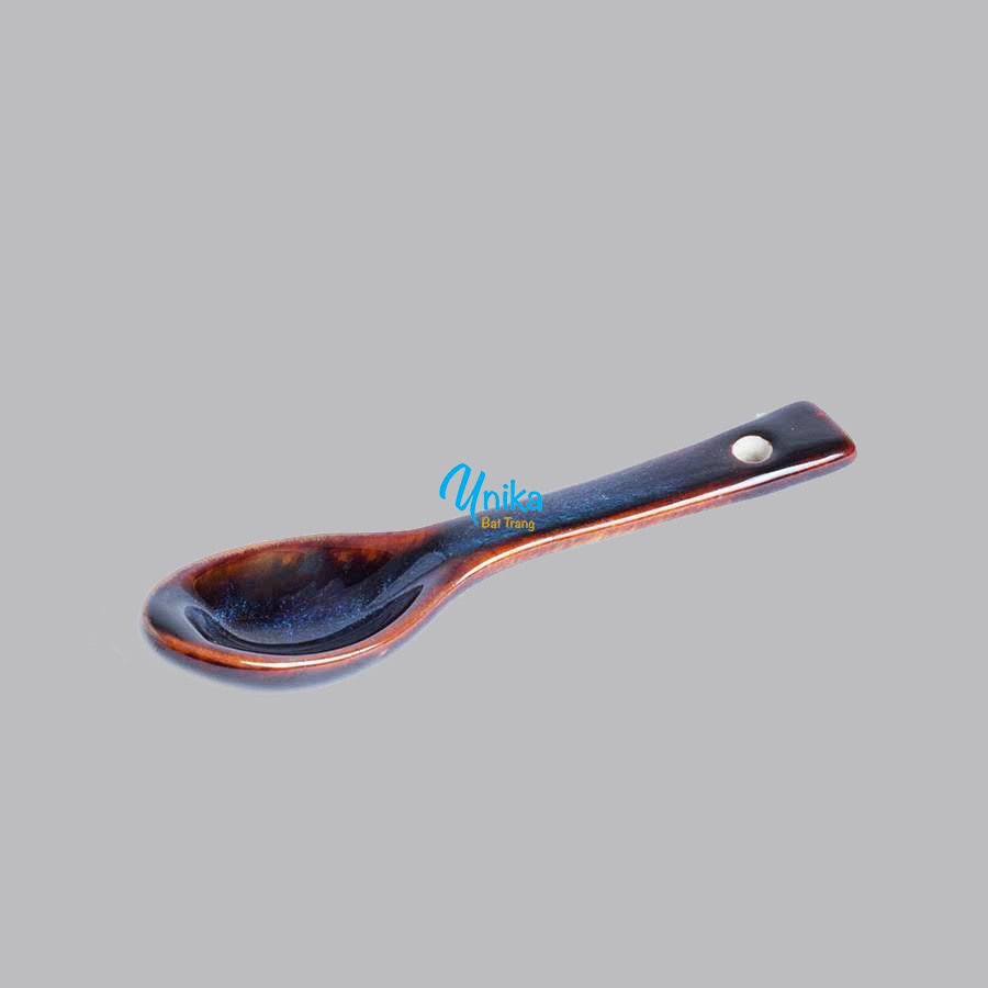 Thìa Gồm Sứ - Thìa Cơm - Thia Men Xanh Hoả Biến Đẳng cấp